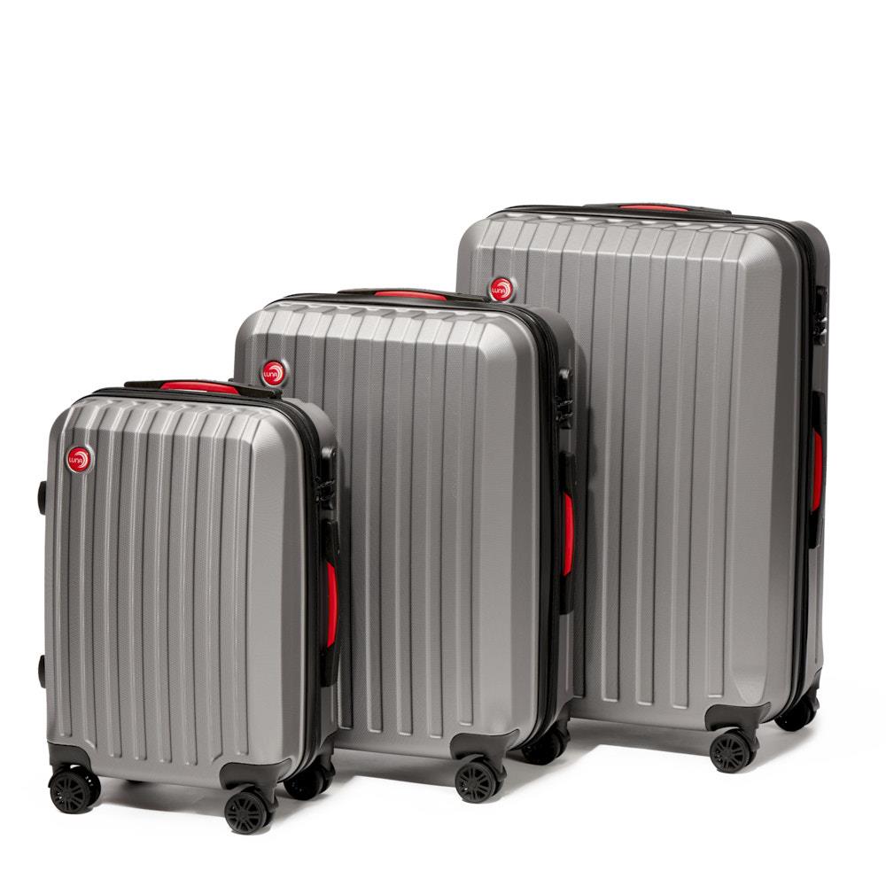 Lua　3点セット LUNA Olivia 3pc ABS Luggage Set (Grey) - Nbc Rewards
